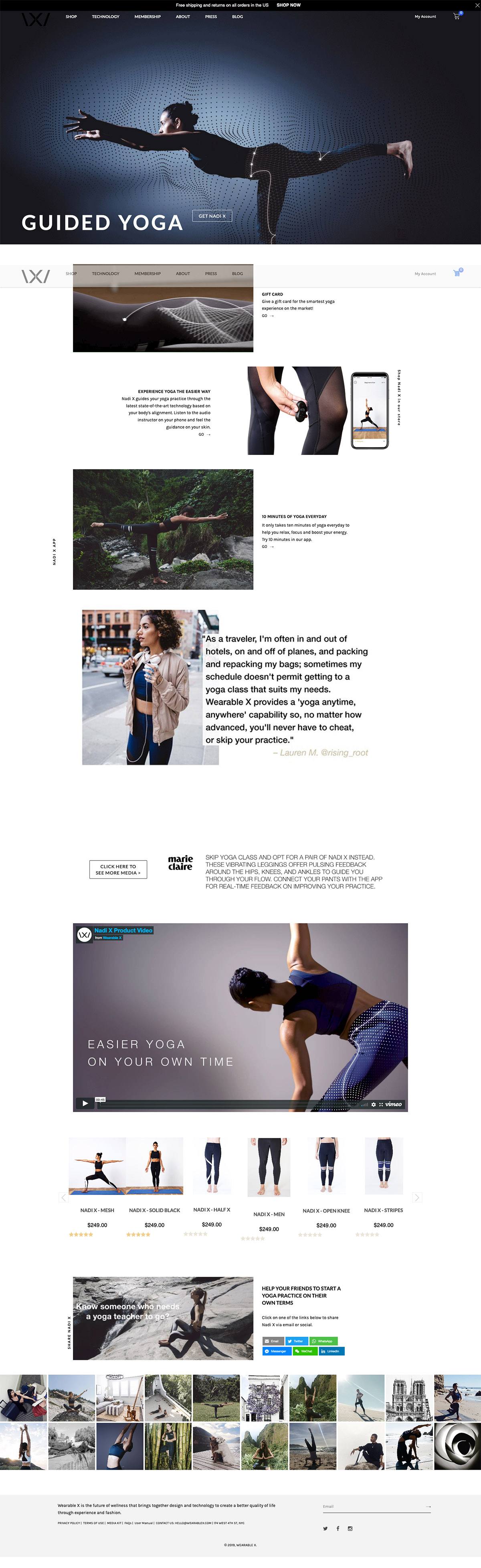 eCommerce website: Wearable X