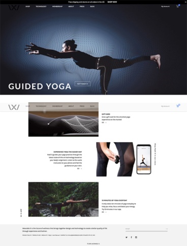 eCommerce website: Wearable X