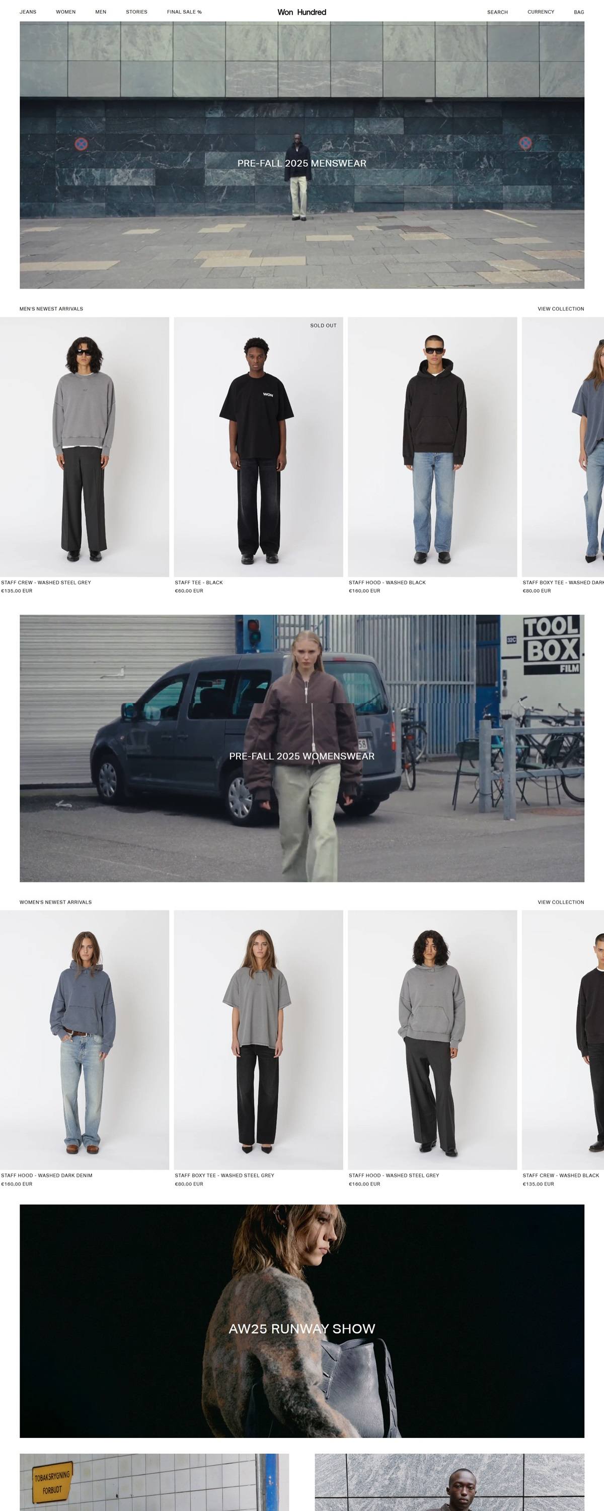 eCommerce website: Won Hundred