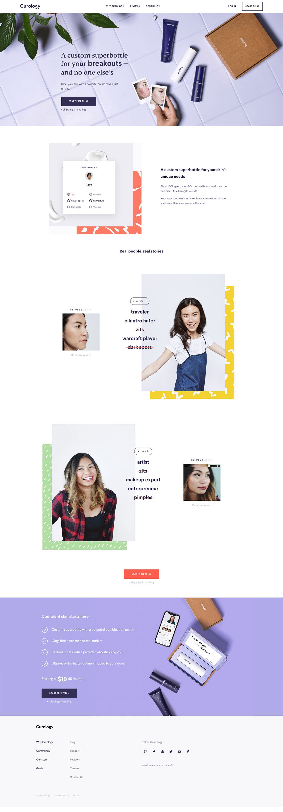 eCommerce website: Curology