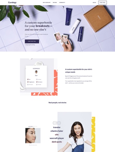 eCommerce website: Curology