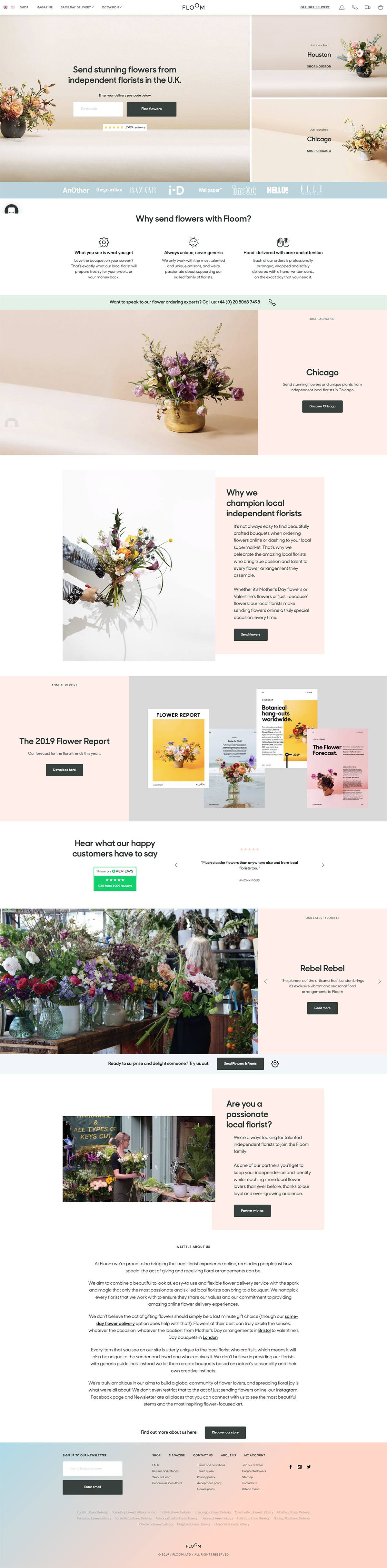 eCommerce website: FLOOM