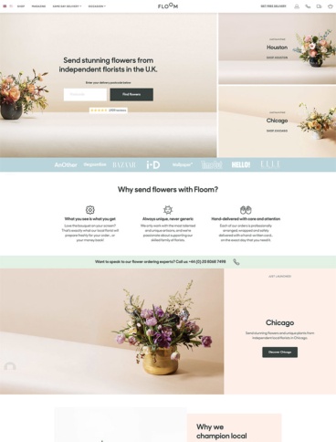 eCommerce website: FLOOM