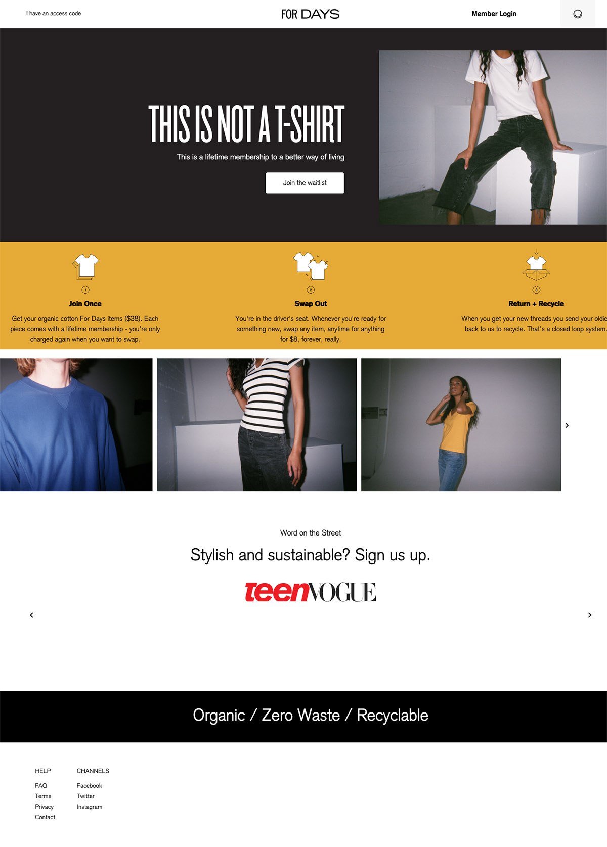 eCommerce website: For Days