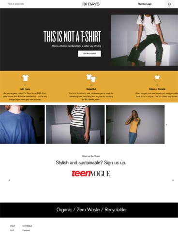 eCommerce website: For Days