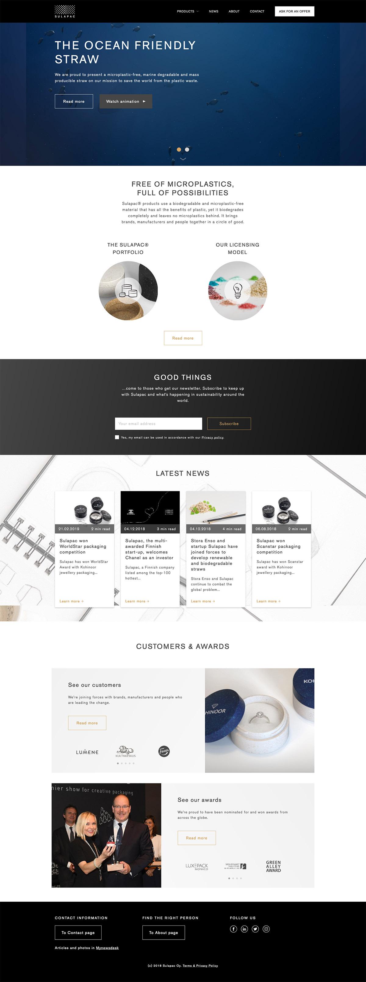 eCommerce website: Sulapac