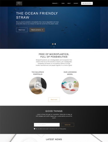 eCommerce website: Sulapac