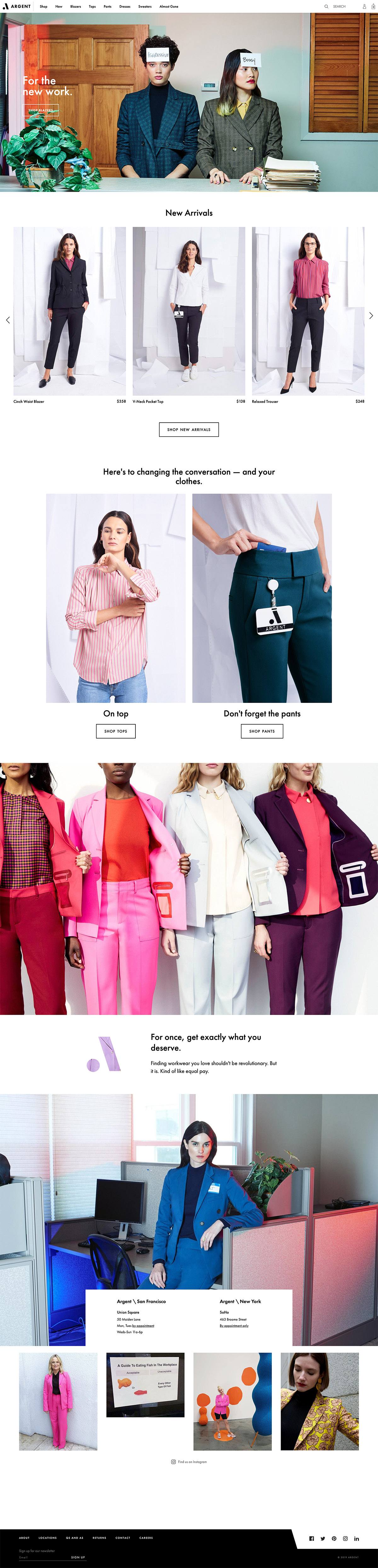 eCommerce website: ARGENT