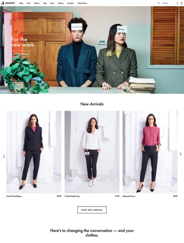 eCommerce website: ARGENT
