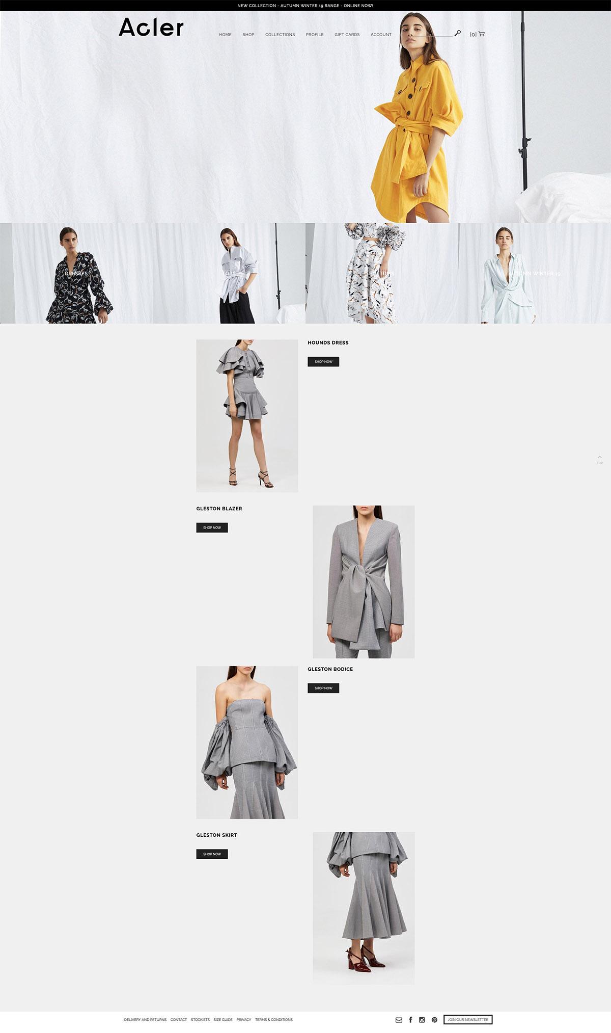 eCommerce website: Acler