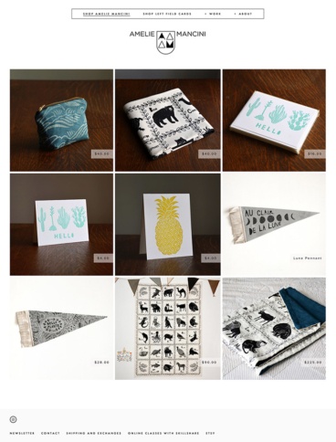 eCommerce website: Amelie Mancini