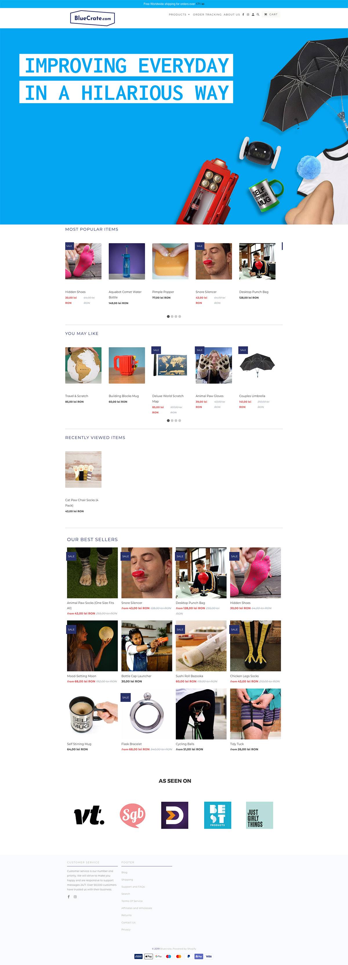 eCommerce website: BlueCrate