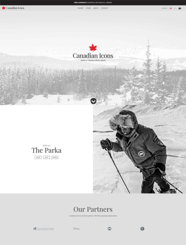 eCommerce website: Canadian Icons