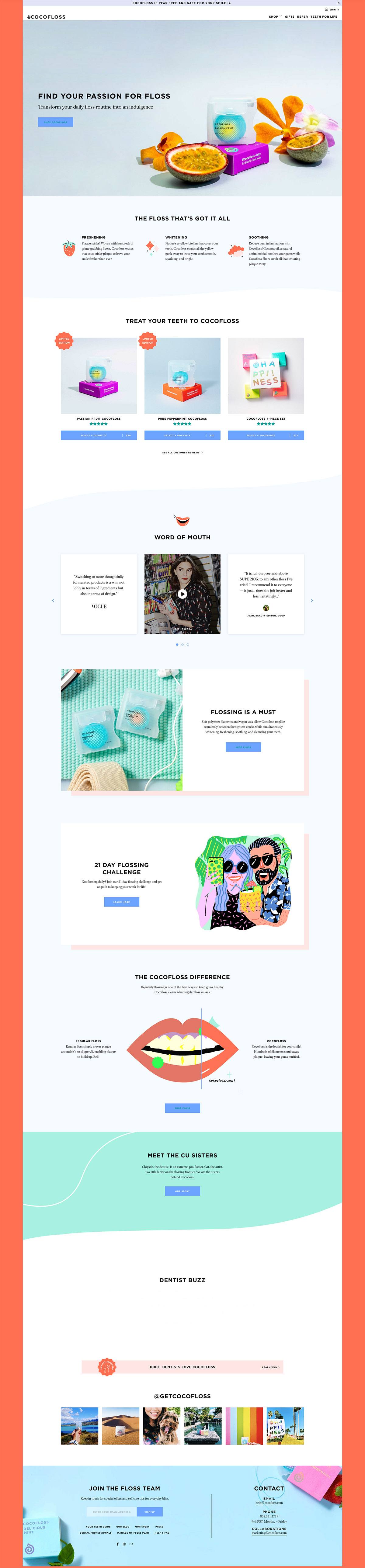 eCommerce website: Cocofloss