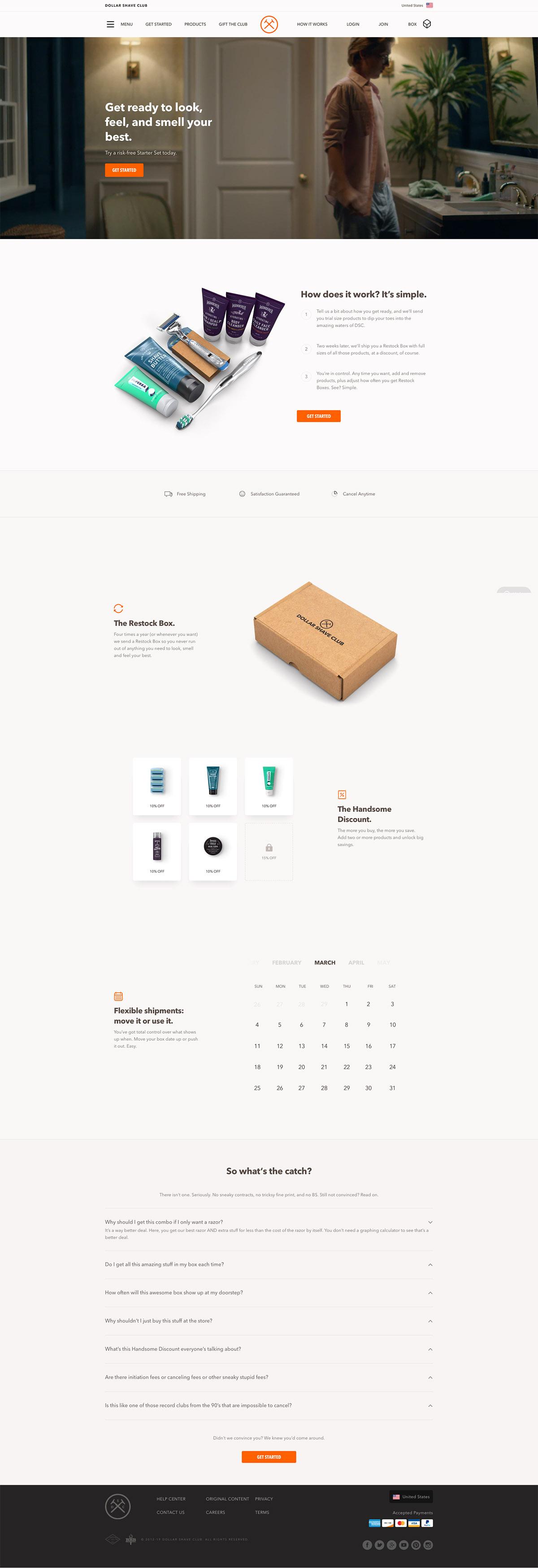 eCommerce website: Dollar Shave Club