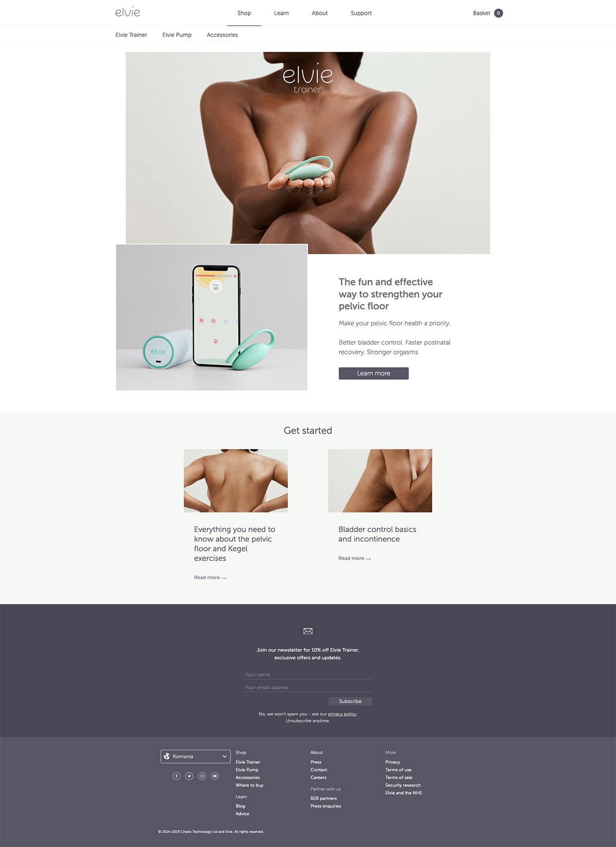 eCommerce website: Elvie