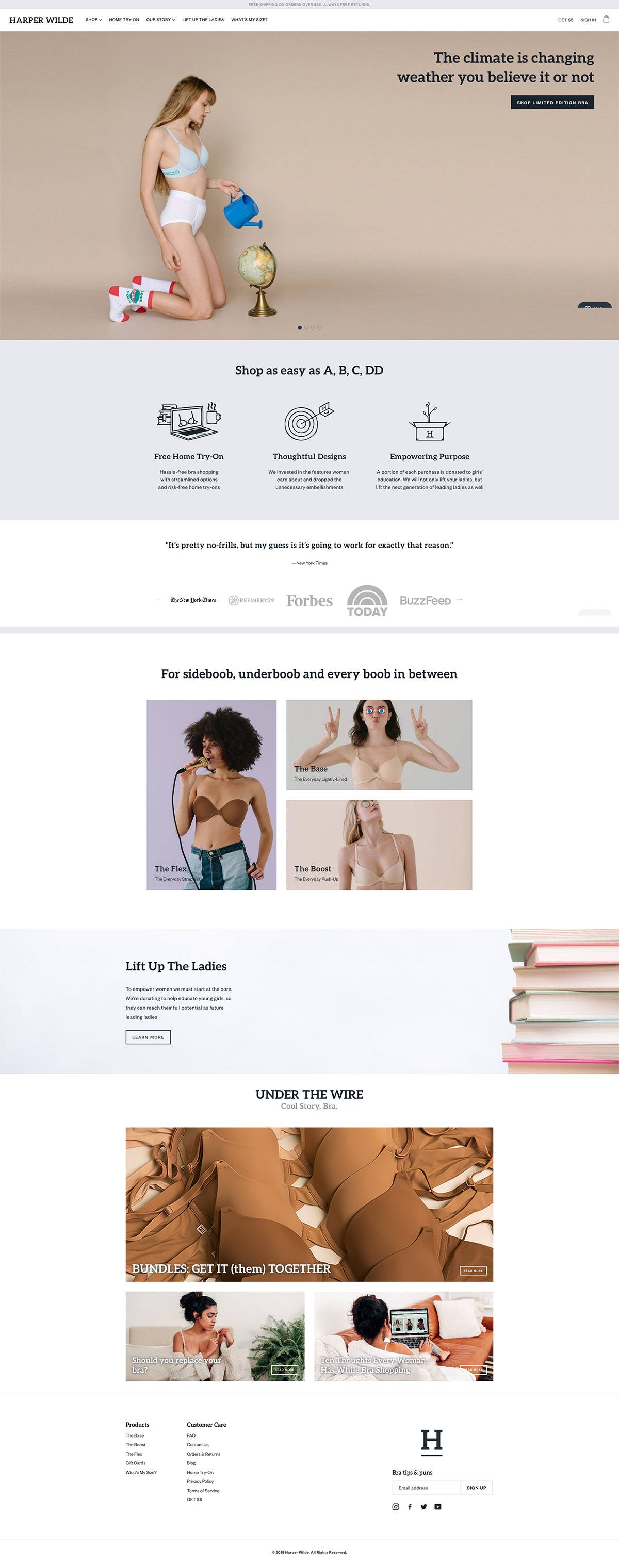 eCommerce website: Harper Wilde