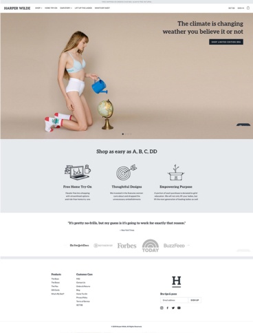 eCommerce website: Harper Wilde