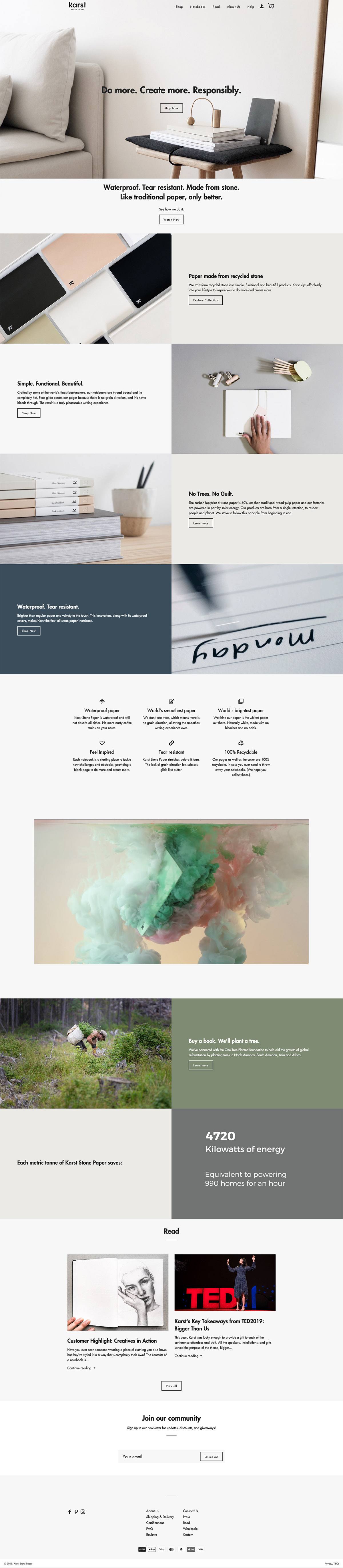 eCommerce website: Karst