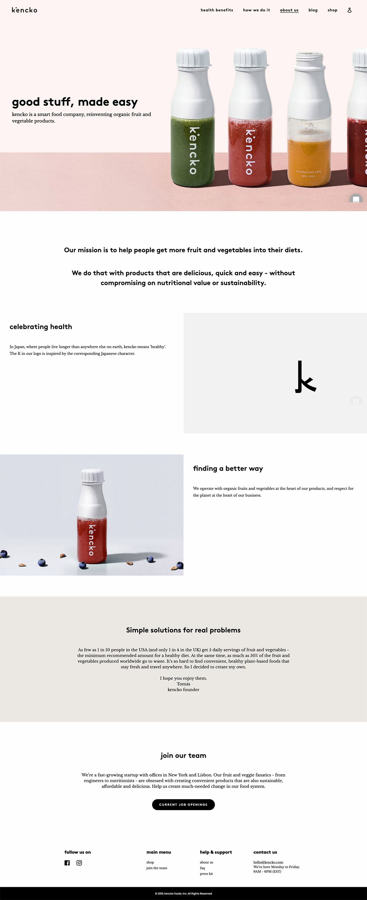 eCommerce website: Kencko