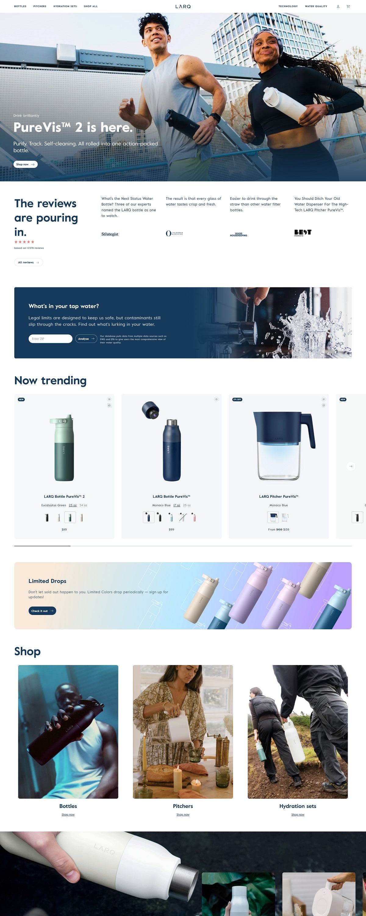 eCommerce website: LARQ