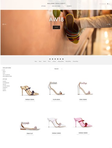 eCommerce website: Malone Souliers