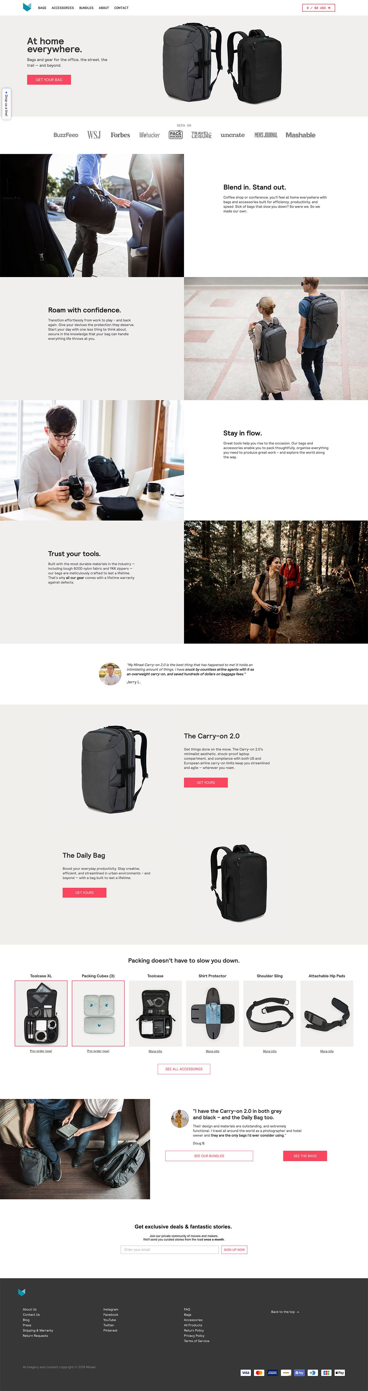 eCommerce website: Minaal