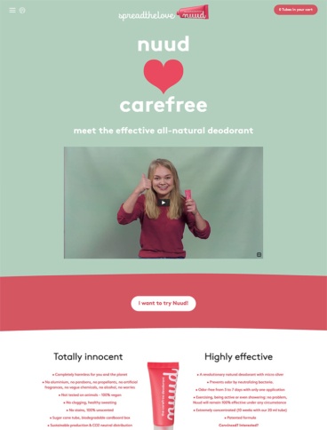 eCommerce website: Nuud Care