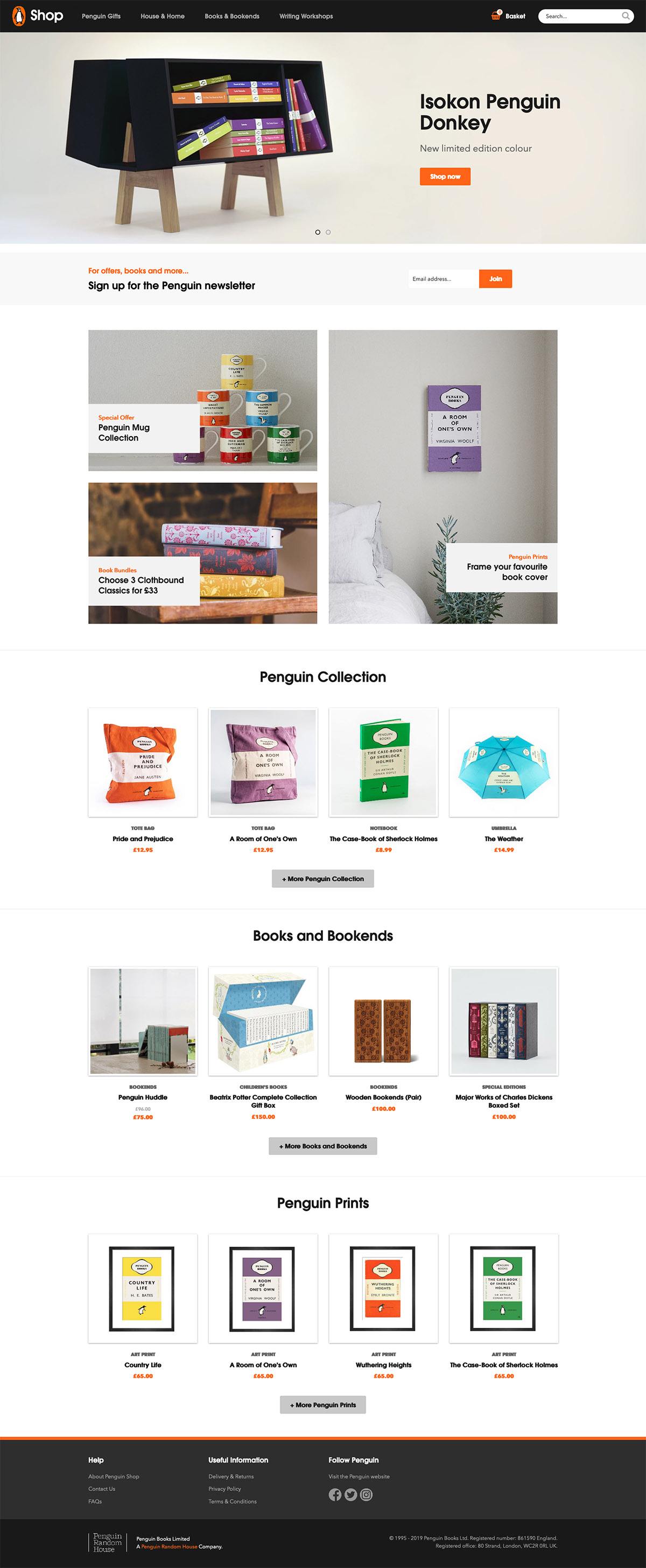 eCommerce website: Penguin Books