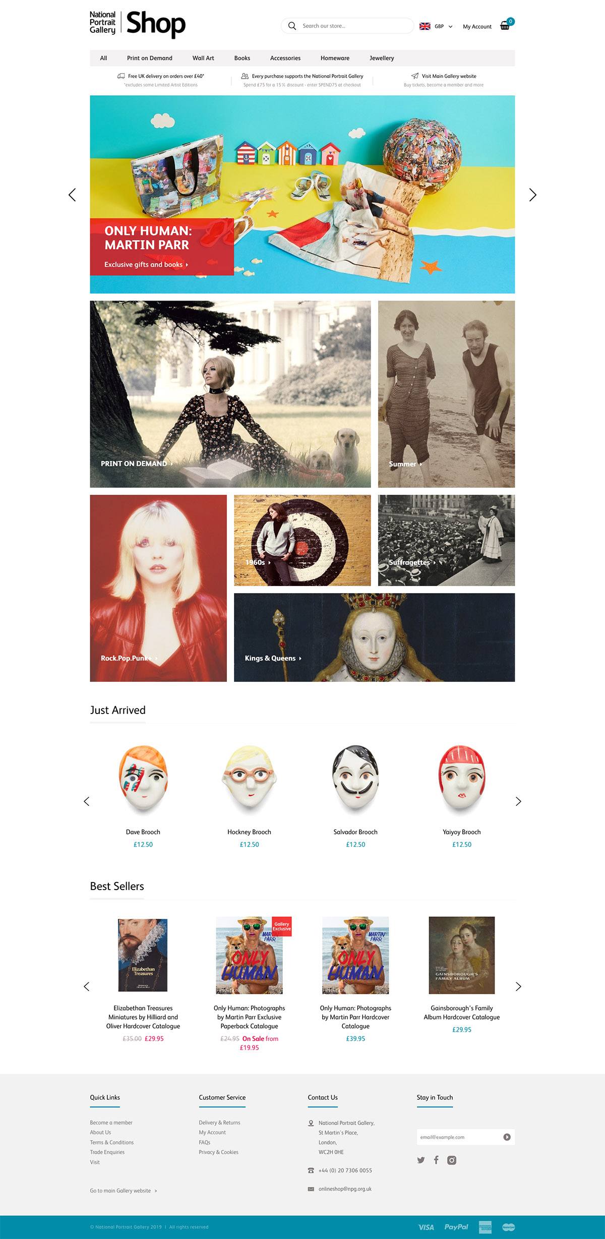 eCommerce website: Portrait Gallery