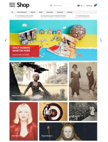 eCommerce website: Portrait Gallery