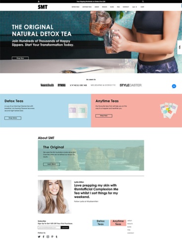 eCommerce website: SkinnyMe tea