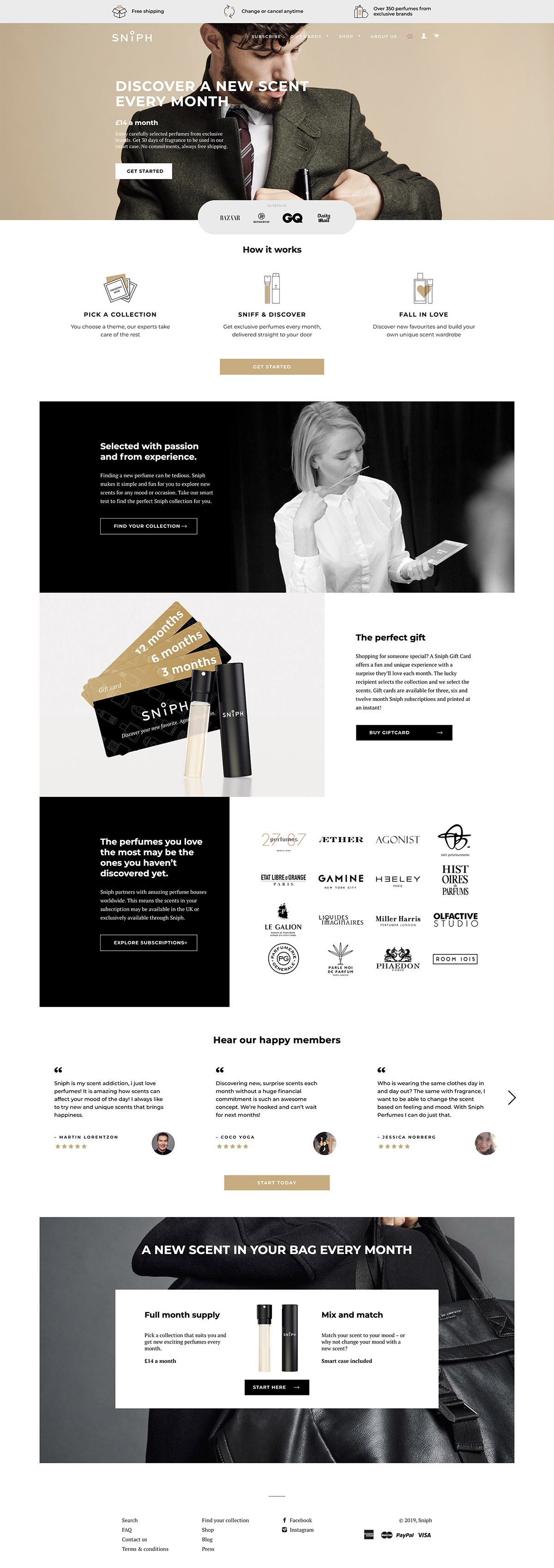 eCommerce website: Sniph