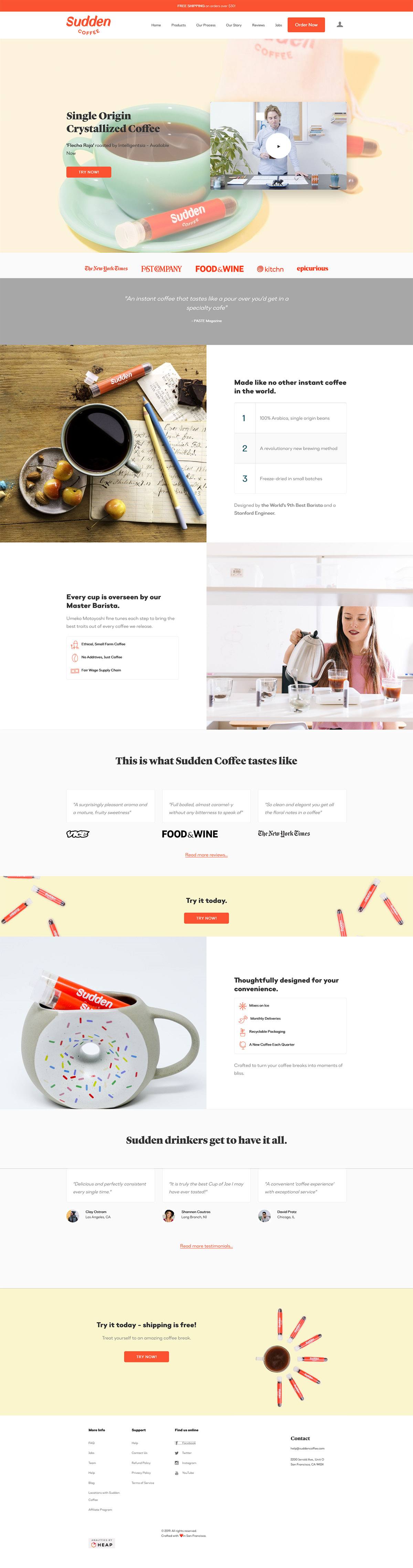 eCommerce website: Sudden Coffee