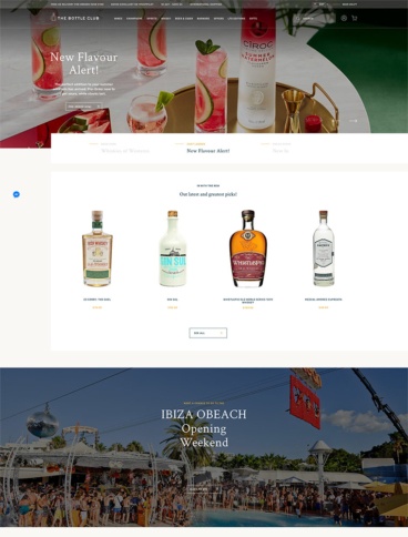 eCommerce website: The Bottle Club