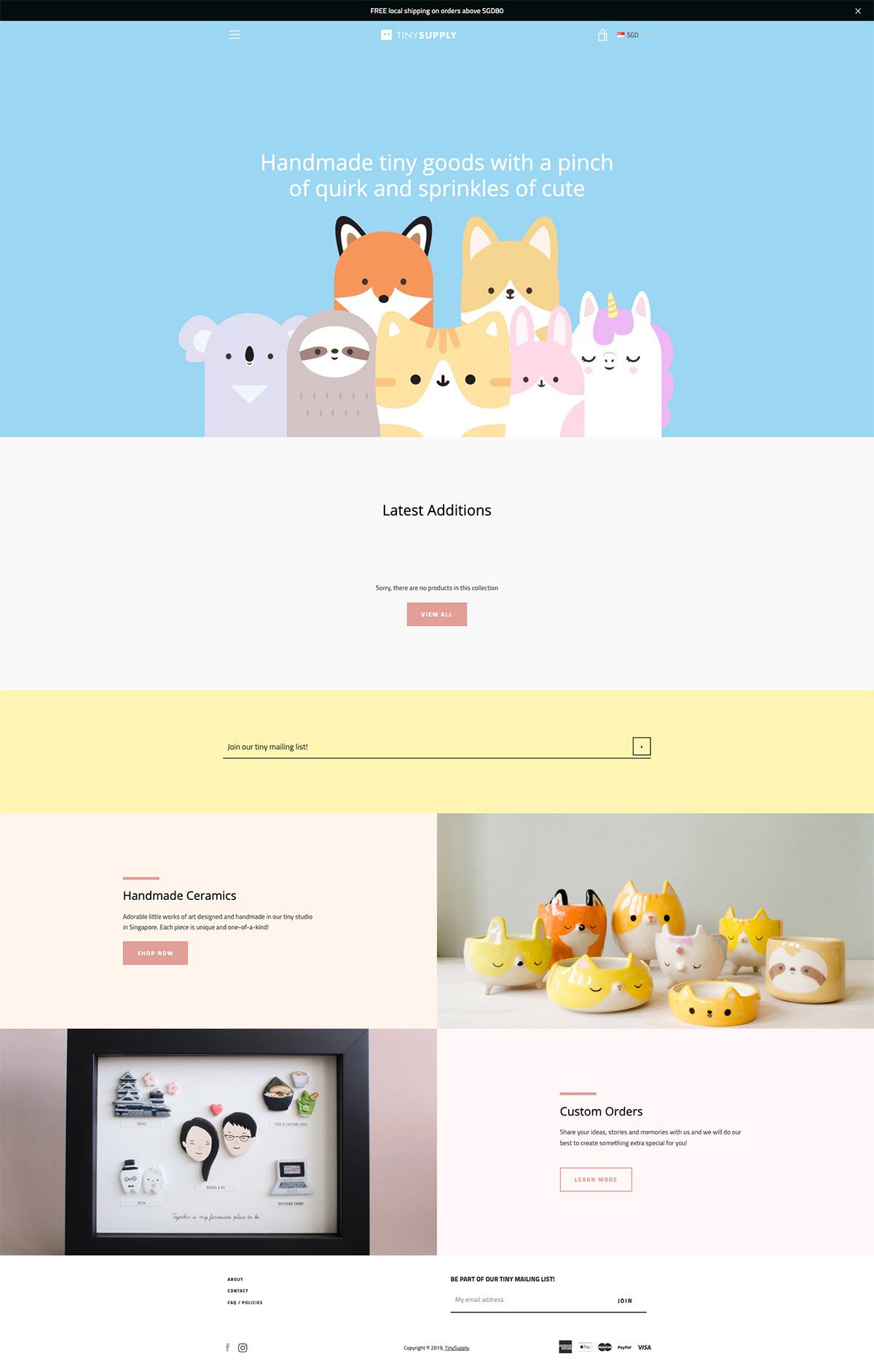 eCommerce website: Tiny Supply