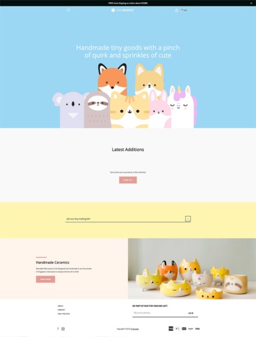 eCommerce website: Tiny Supply