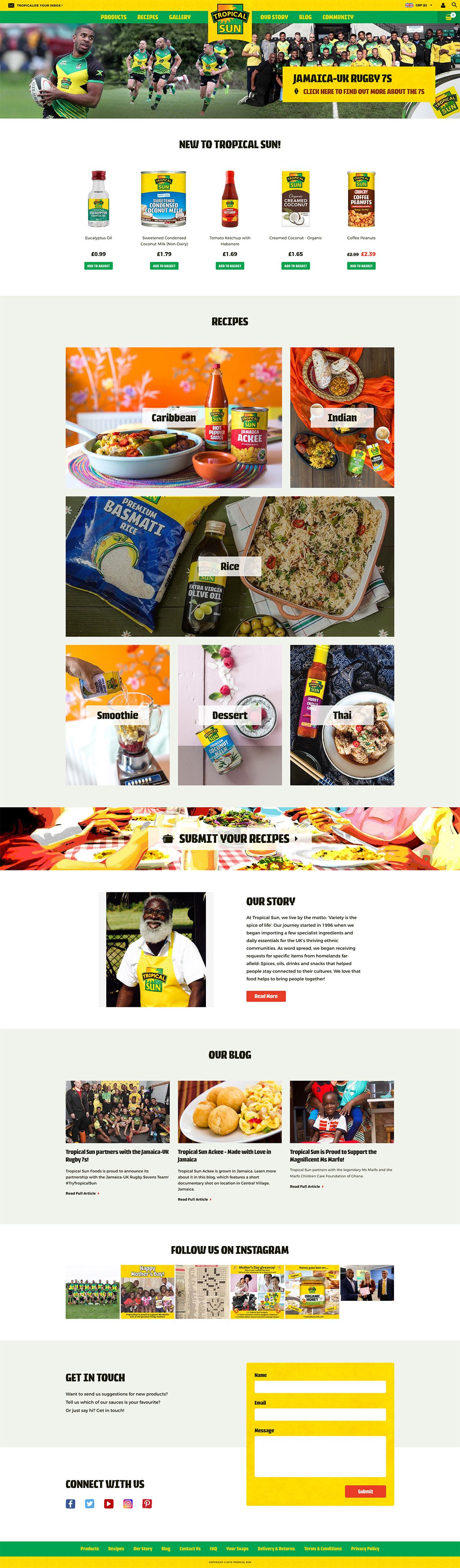 eCommerce website: Tropical Sun