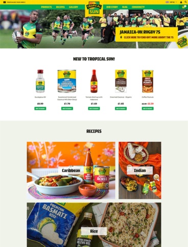 eCommerce website: Tropical Sun