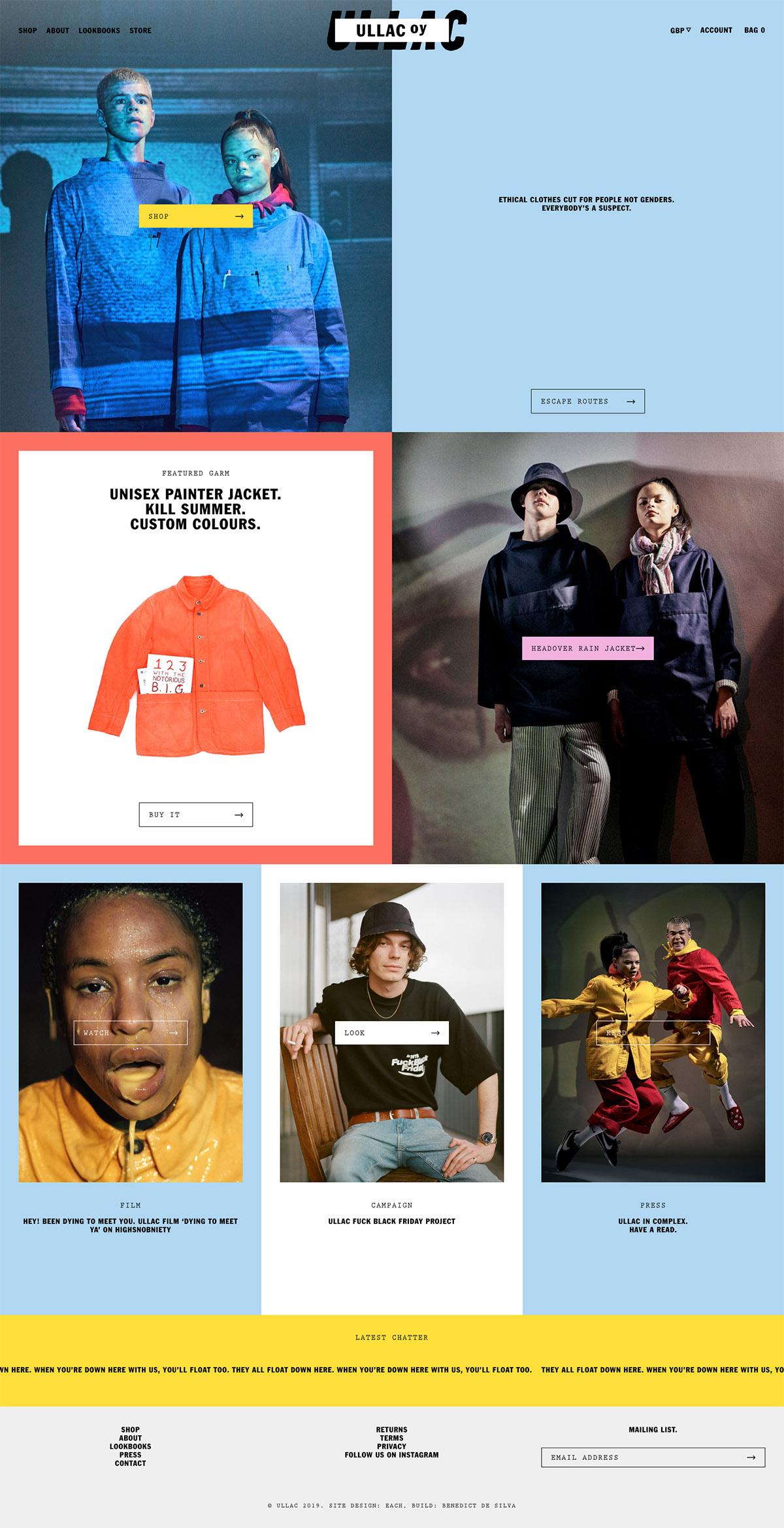 eCommerce website: Ullac