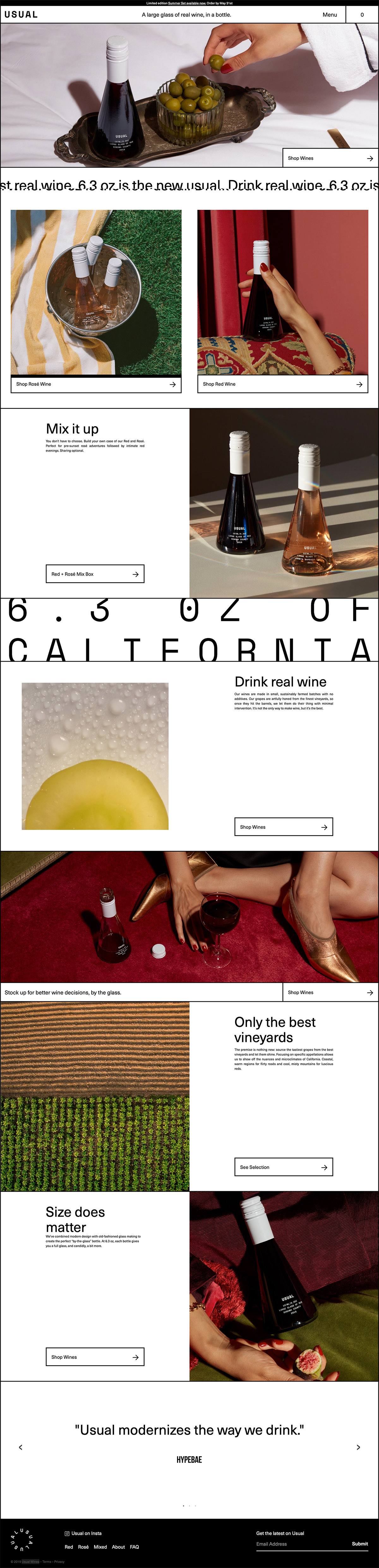 eCommerce website: Usual Wines