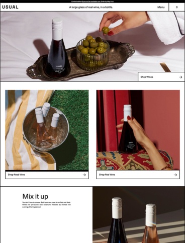 eCommerce website: Usual Wines