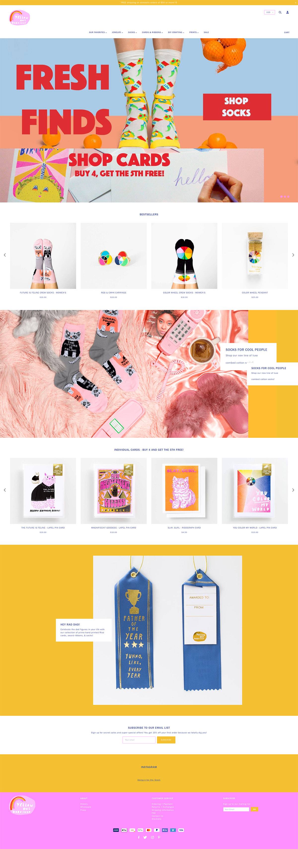 eCommerce website: Yellow Owl Workshop