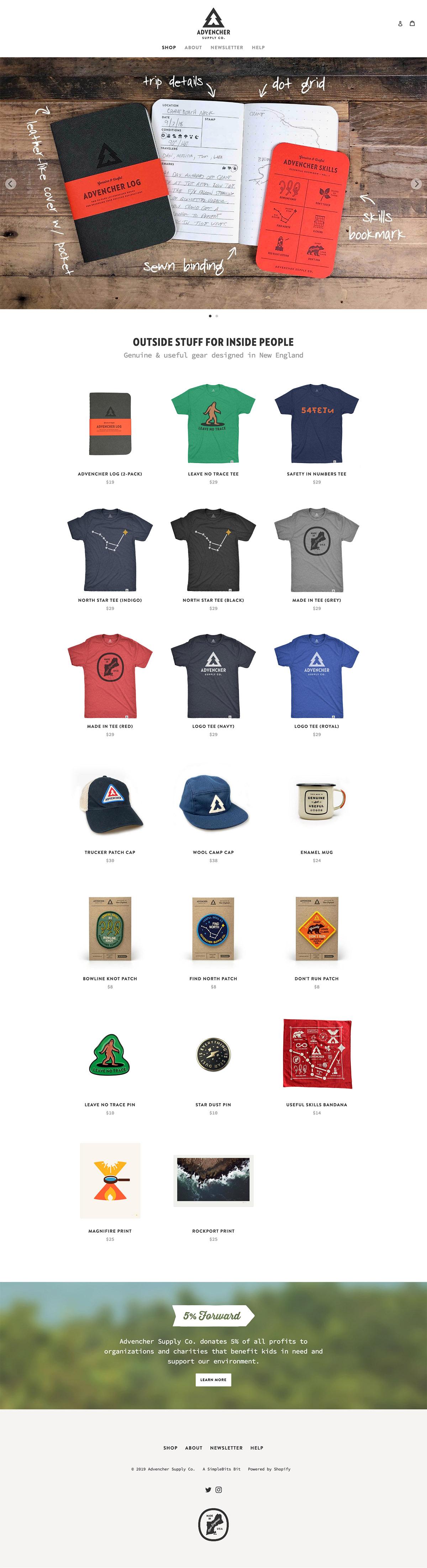 eCommerce website: Advencher Supply Co.