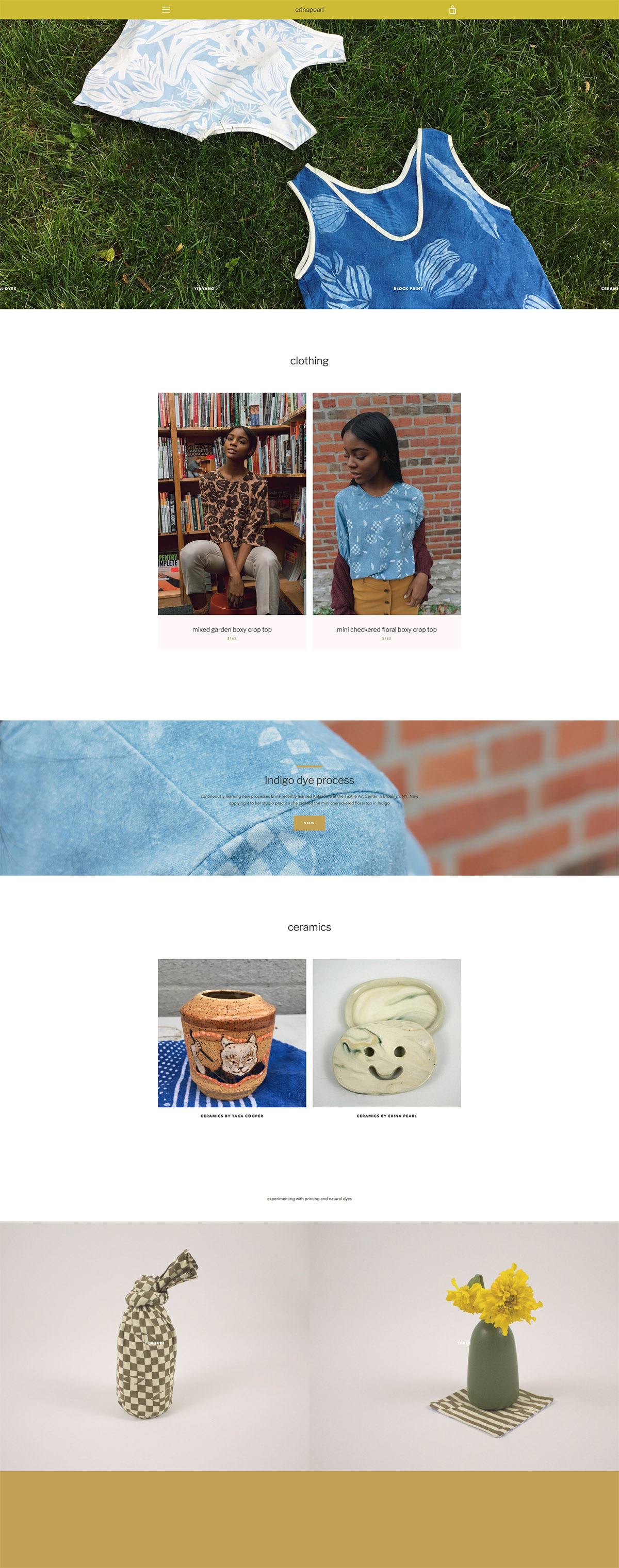 eCommerce website: Erina Pearl