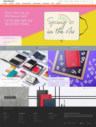 eCommerce website: Moleskine