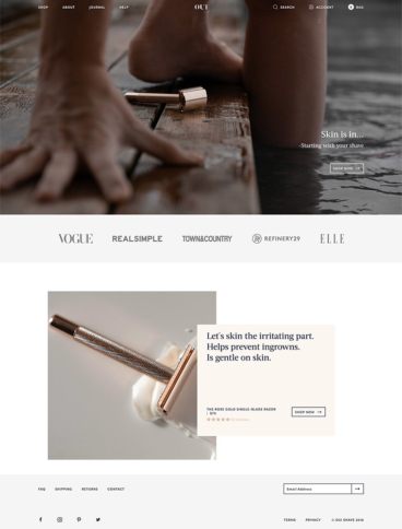 eCommerce website: Oui Shave
