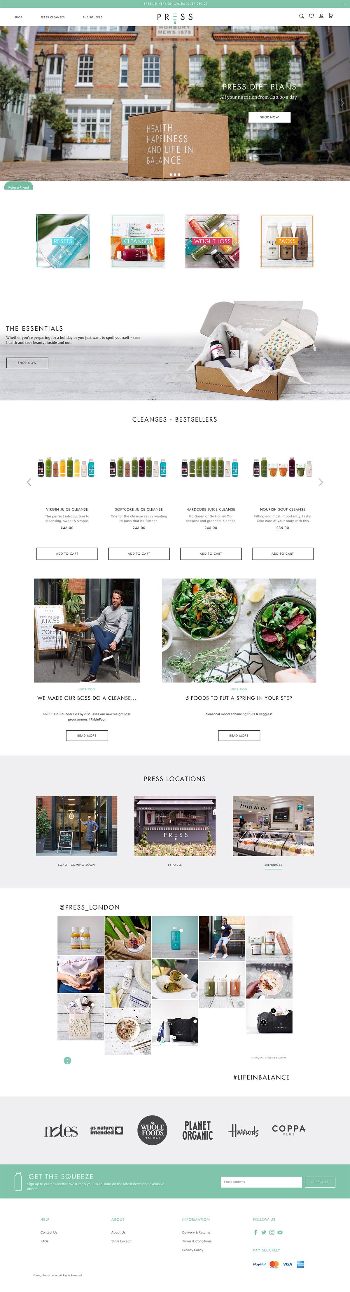 eCommerce website: Press London