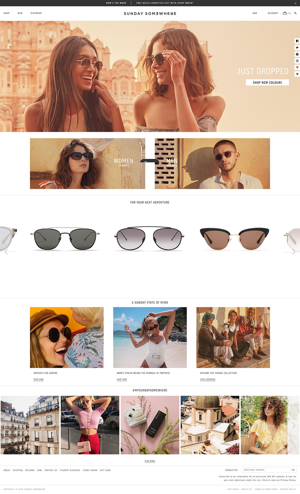 eCommerce website: Sunday Somewhere