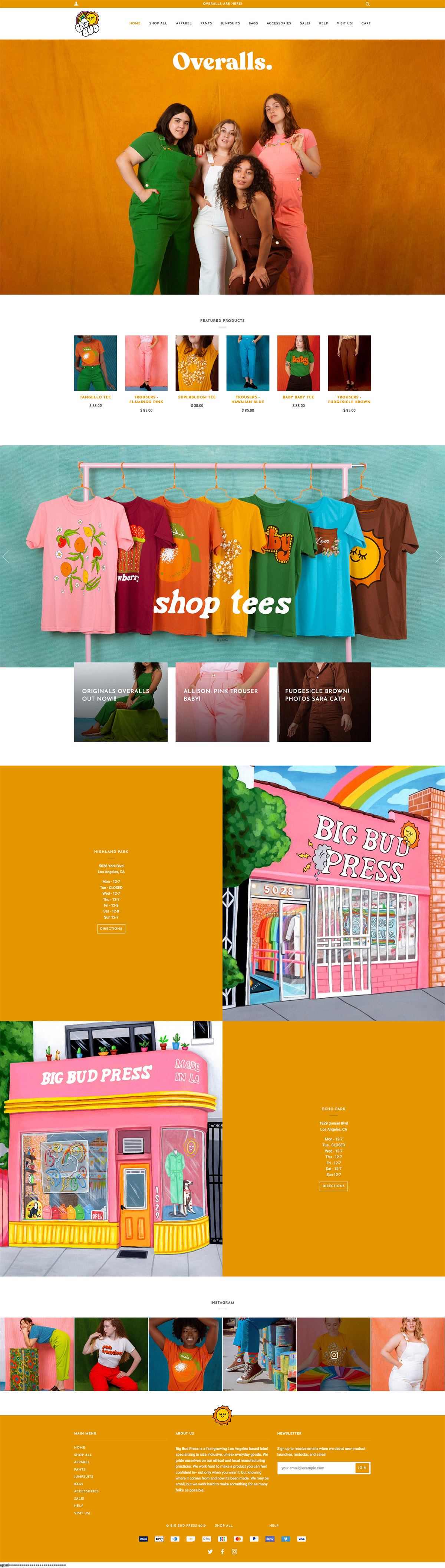 eCommerce website: Big Bud Press